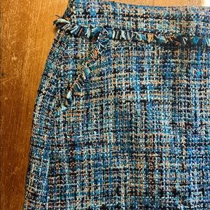 LOFT Blue Tweed Mini Skirt